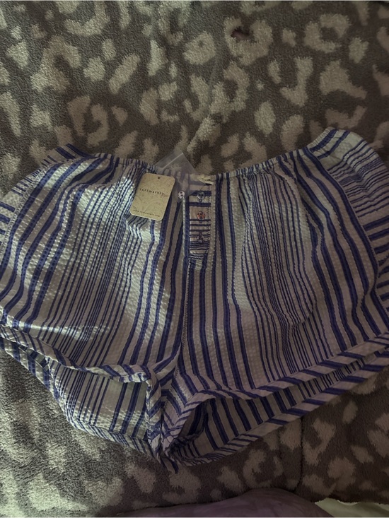Free People Pants - Free People Blue & White Striped Athletic Shorts